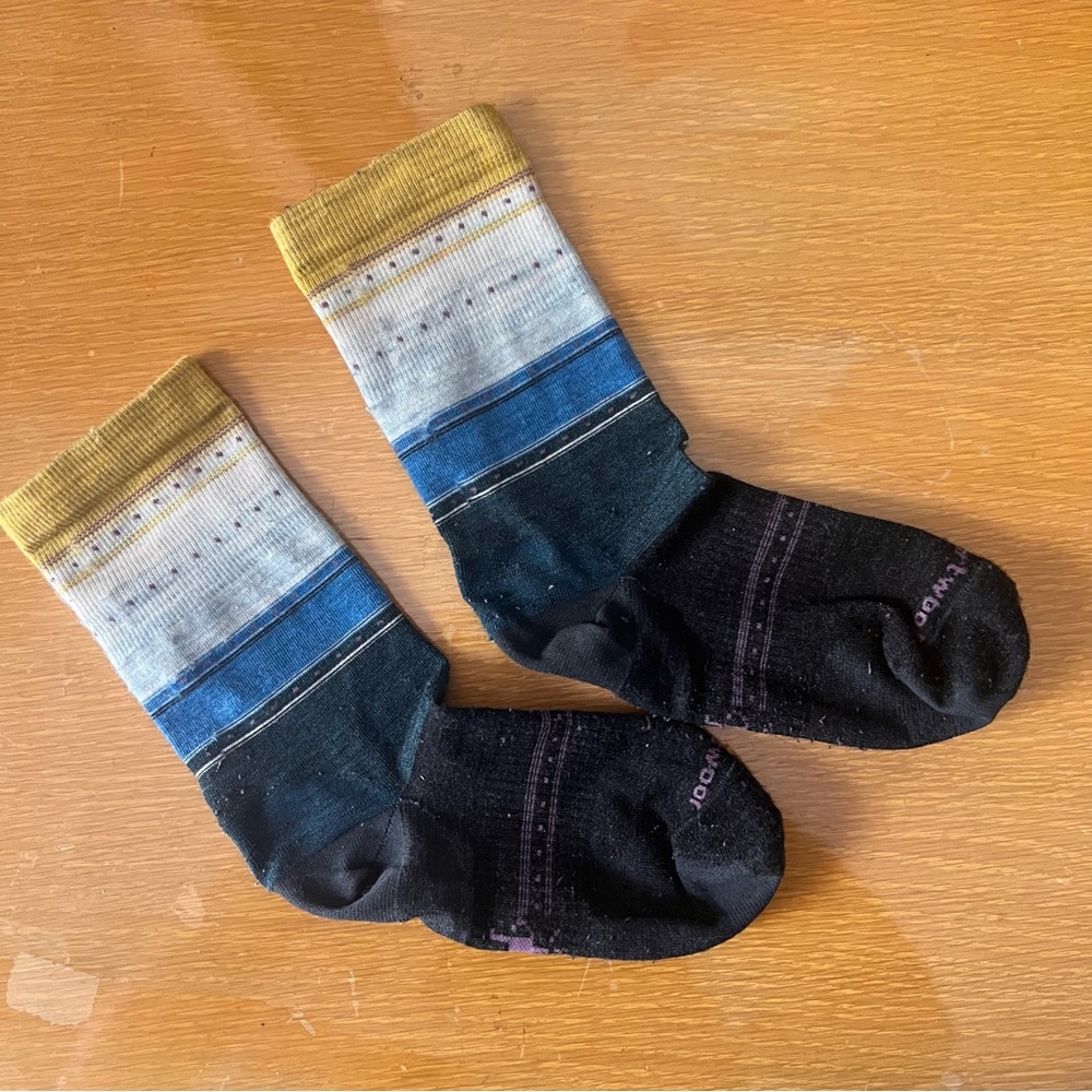 Women’s Smartwool Striped Socks in Yellow, Blue & Black
